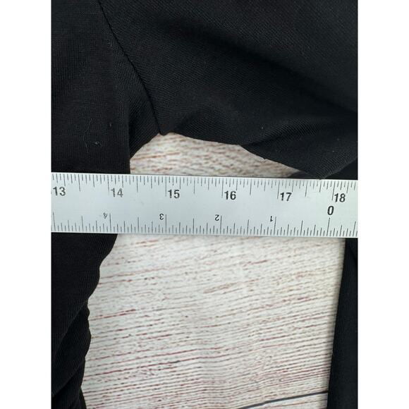 Leith Ruched Bodycon Dress Womens Small Black Long Sleeve Shirt Dress - Picture 7 of 8